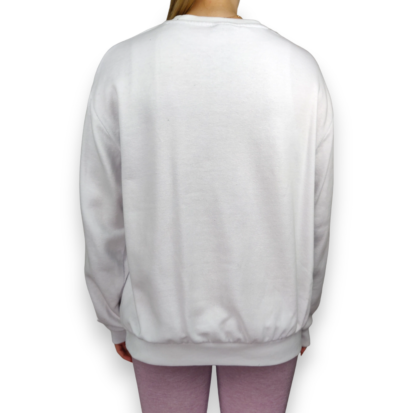 Umbro Vintage White Pink Embroidered Logo Pullover Sweatshirt Women Size Large