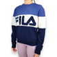 FILA Vintage Blue Embroidered Logo Loose Fit Pullover Sweatshirt Women Size XS / UK 8