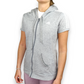Adidas Grey Short Sleeve White Stripes Full Zip Hoodie Women Size UK 12