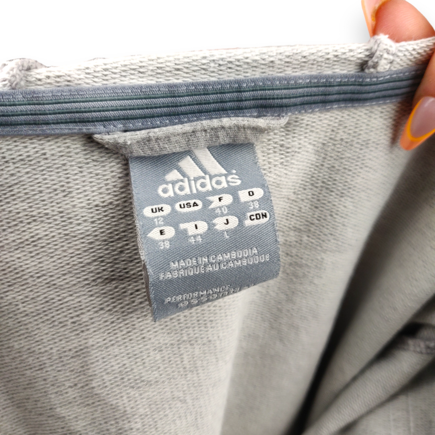 Adidas Grey Short Sleeve White Stripes Full Zip Hoodie Women Size UK 12