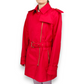 Michael Kors Red Zip-Front Belted Trench Coat Jacket Women Size Large