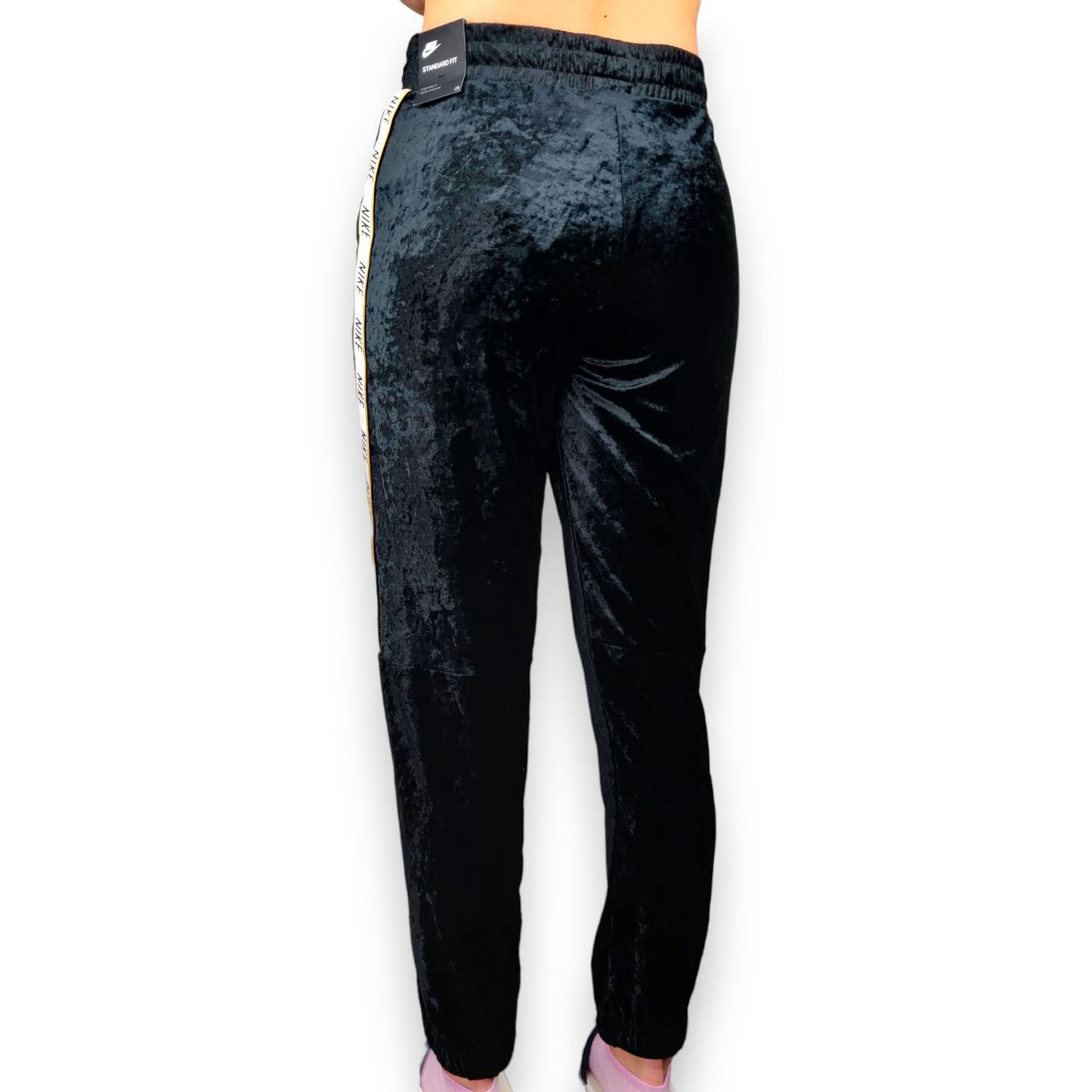 Nike Black Velvet Crushed Velour Joggers Track Pants Girls Size XL NWT