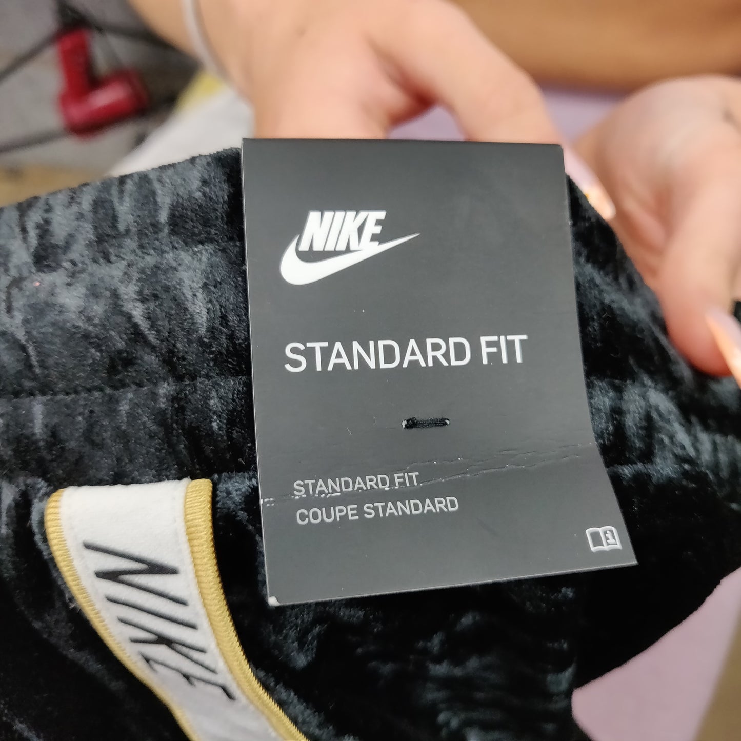 Nike Black Velvet Crushed Velour Joggers Track Pants Girls Size XL NWT