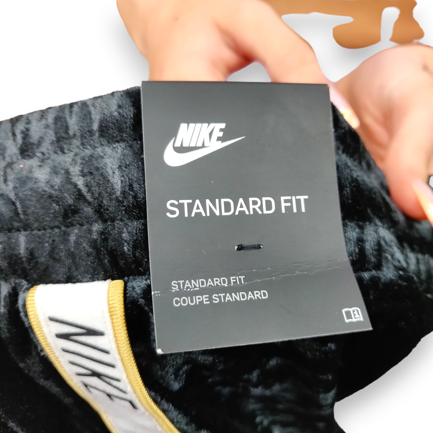 Nike Black Velvet Crushed Velour Joggers Track Pants Women Size Small NWT