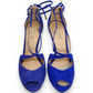 Guess Blue Peep Toe Suede Leather Platform Heels Women Size EU 38 (UK 5)