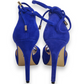 Guess Blue Peep Toe Suede Leather Platform Heels Women Size EU 38 (UK 5)