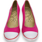 Sugar Pink Canvas Slip On Wedge Pumps Shoes Women Size EU 36 (UK 3.5)
