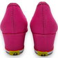 Sugar Pink Canvas Slip On Wedge Pumps Shoes Women Size EU 36 (UK 3.5)