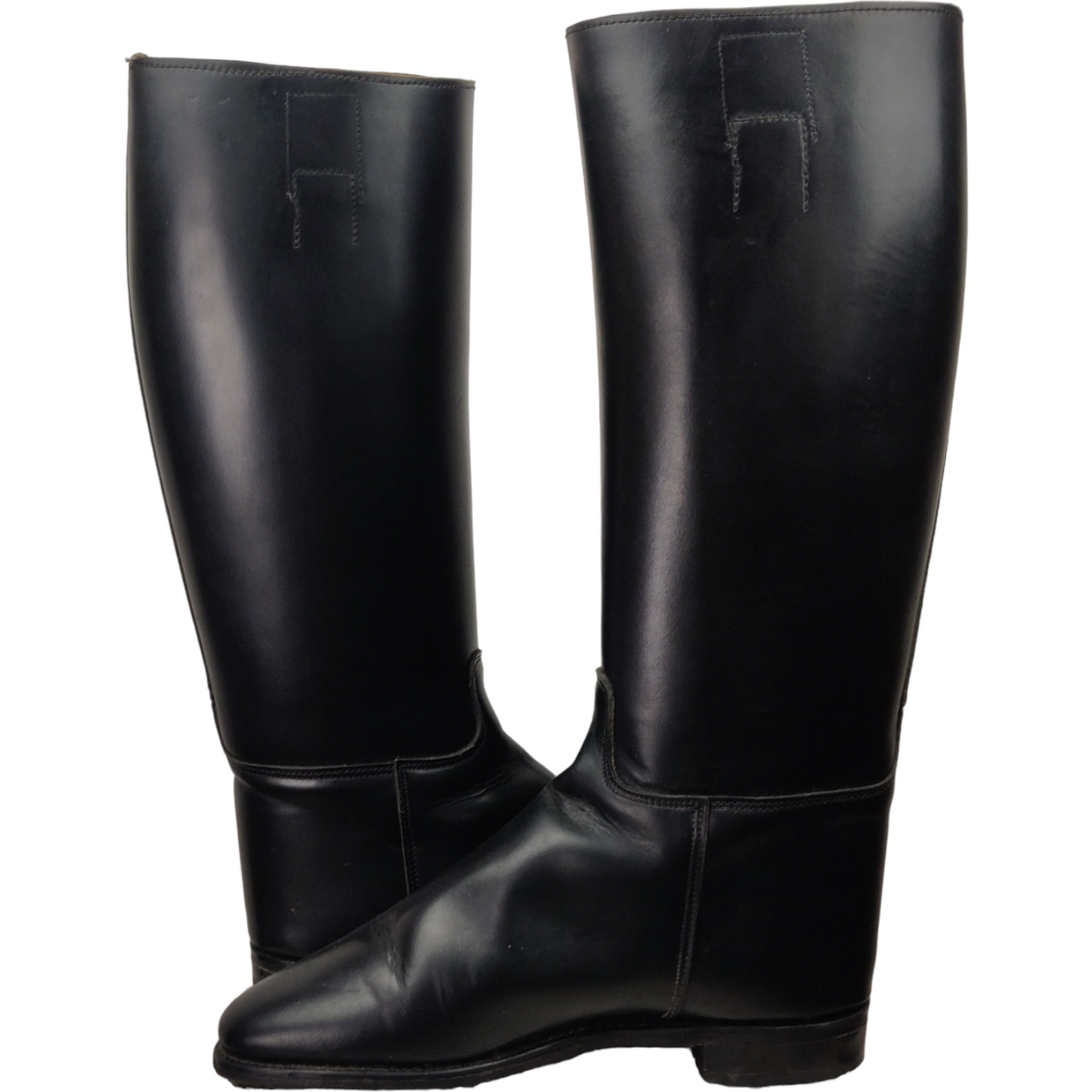 Moss Bros Vintage Black Tall English Leather Horse Riding Boots Unisex Size UK 6