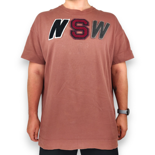 Nike Sportswear Brown NSW Text Tee Crew Neck T-shirt Men Size XL ~ 927396-236