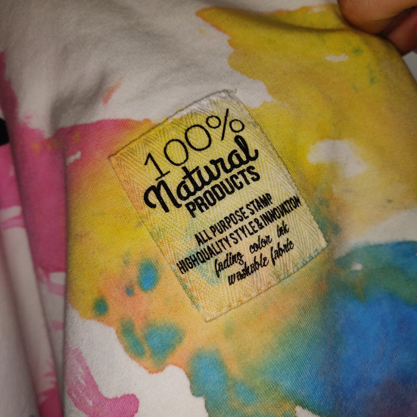 Studio Ryska Star Tie Dye Multicolour Oversized 3/4 Sleeve Top T-shirt Women Size XL