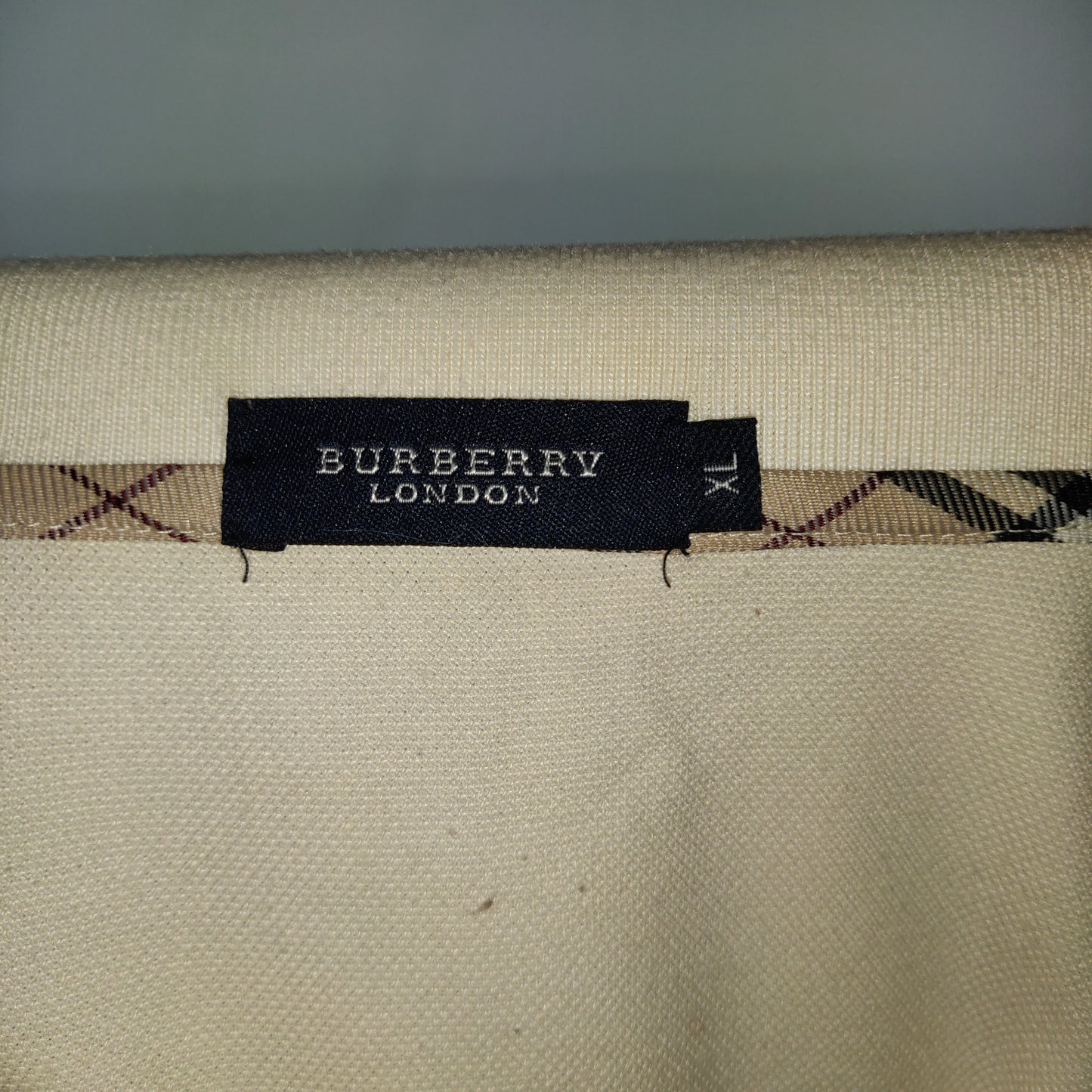 Burberry London White Long Sleeve Cotton Polo Shirt Men Size XL