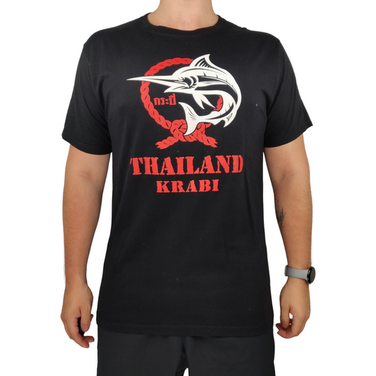 Get Black Thailand Krabi Marlin Short Sleeve T-shirt Men Size XL