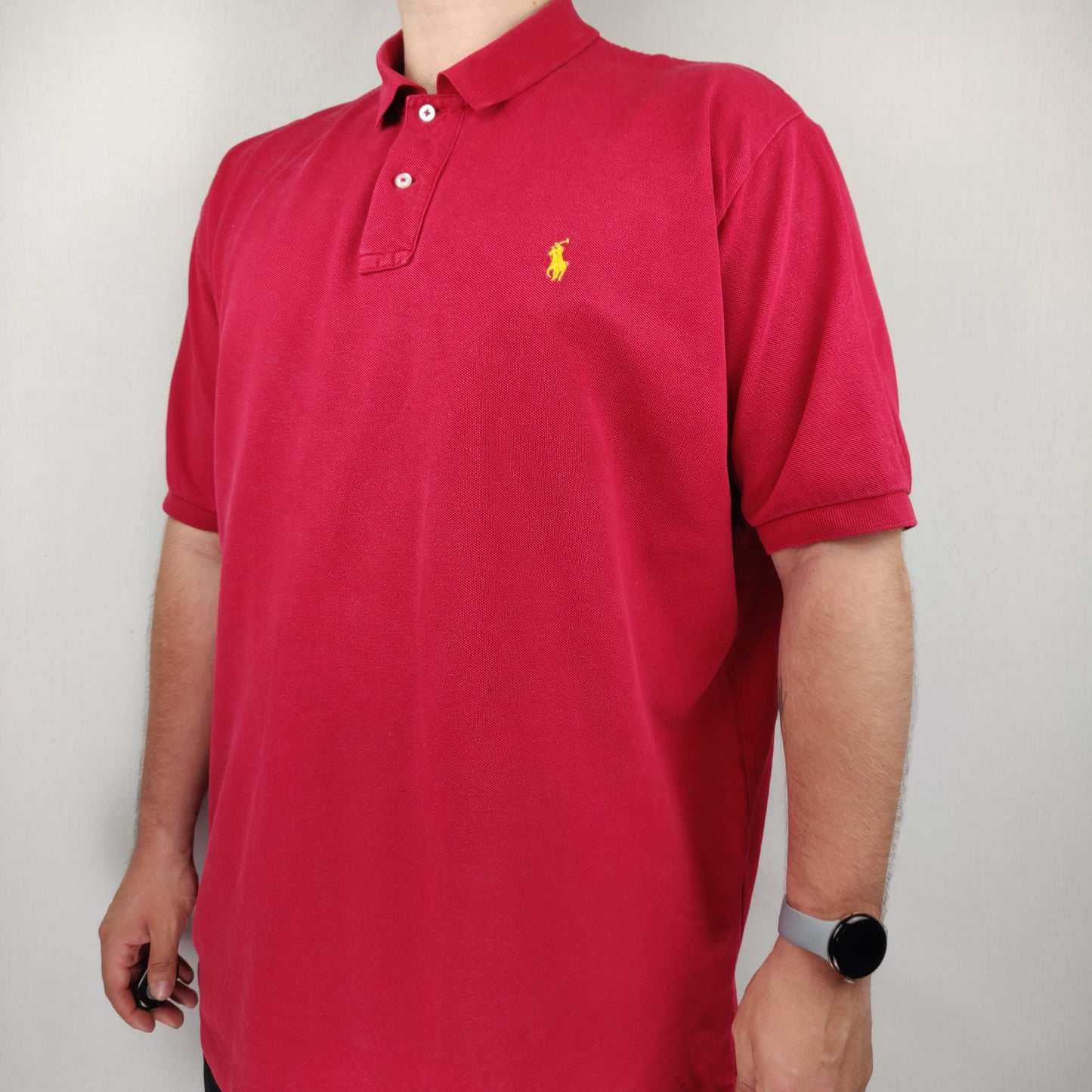 Polo Ralph Lauren Vintage Red Short Sleeve Soft-Touch Polo Shirt Men Size 2XL