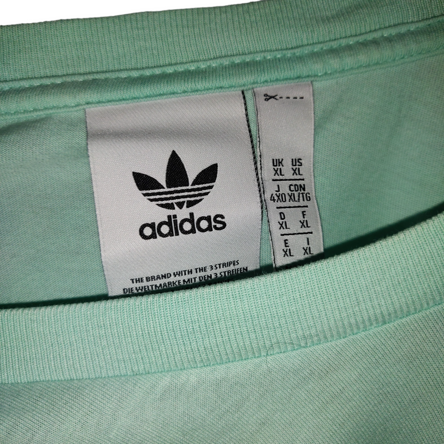 Adidas Green Short Sleeve Crew Neck Logo Graphic Cotton T-Shirt Men Size XL