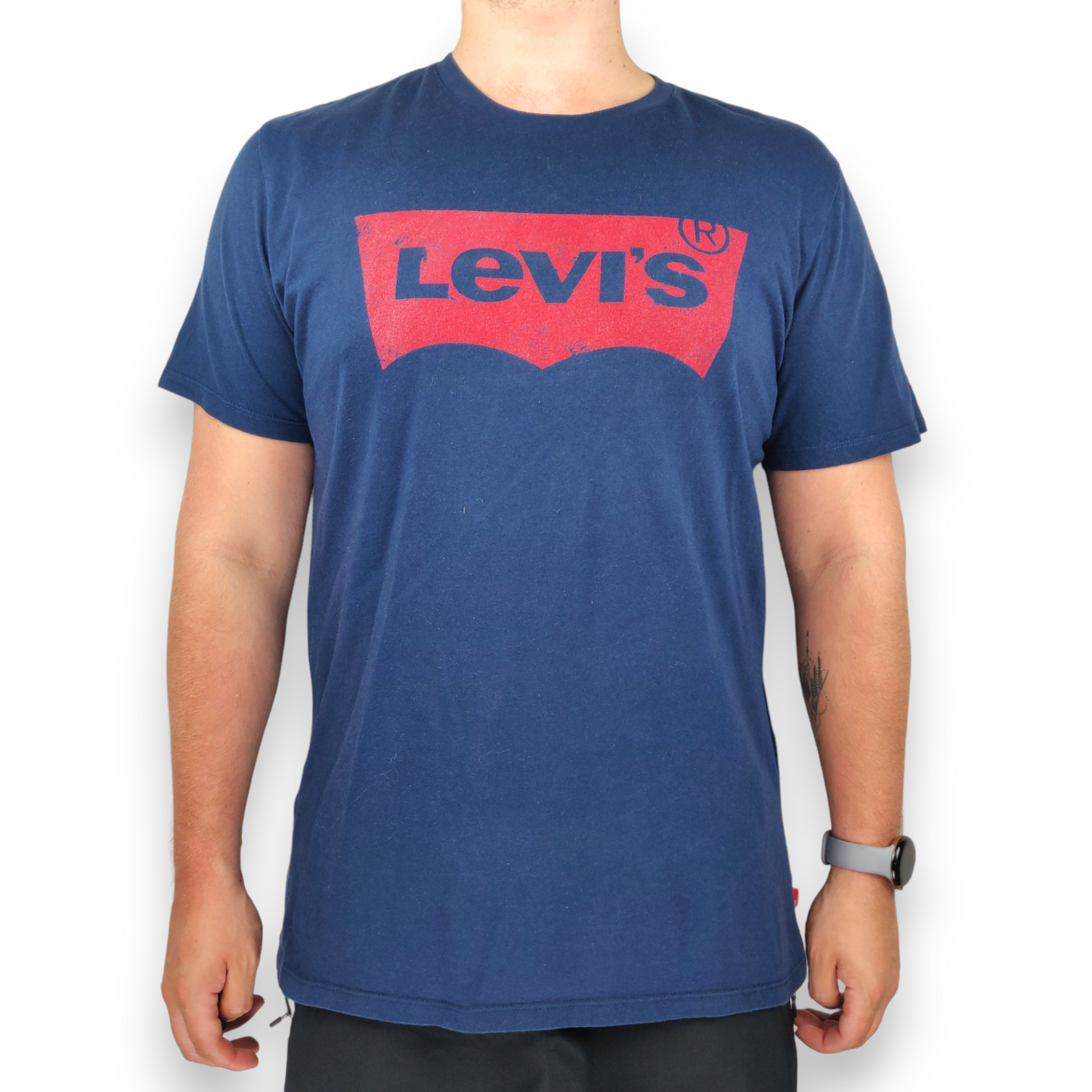 Levi's Blue Short Sleeve Logo Graphic Cotton T-Shirt Men Size Large