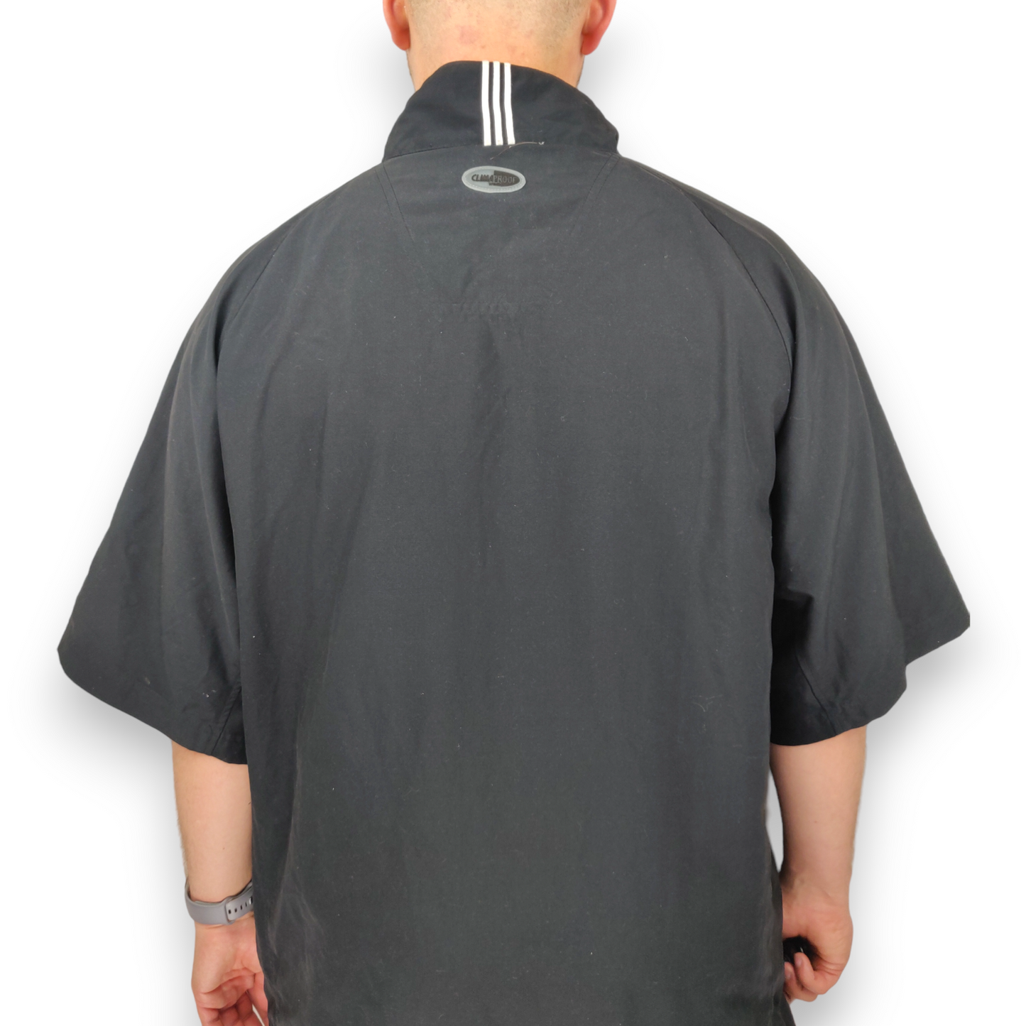 Adidas Vintage Black Pullover Short Sleeve Half Zip Windbreaker Golf Jacket Men Size XL