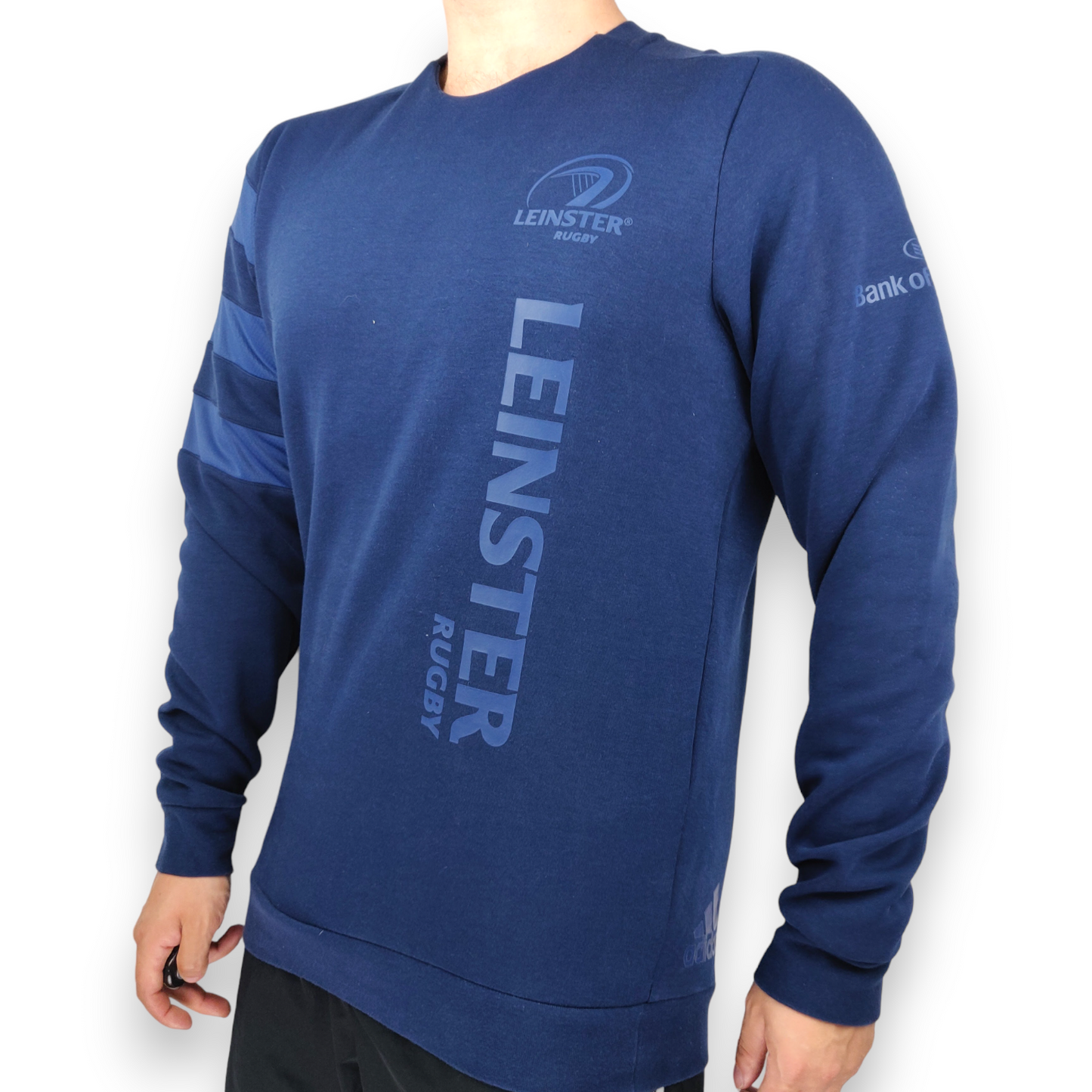 Adidas Leinster Rugby Blue Pullover Crew Neck Sweatshirt Jumper Men Size Medium