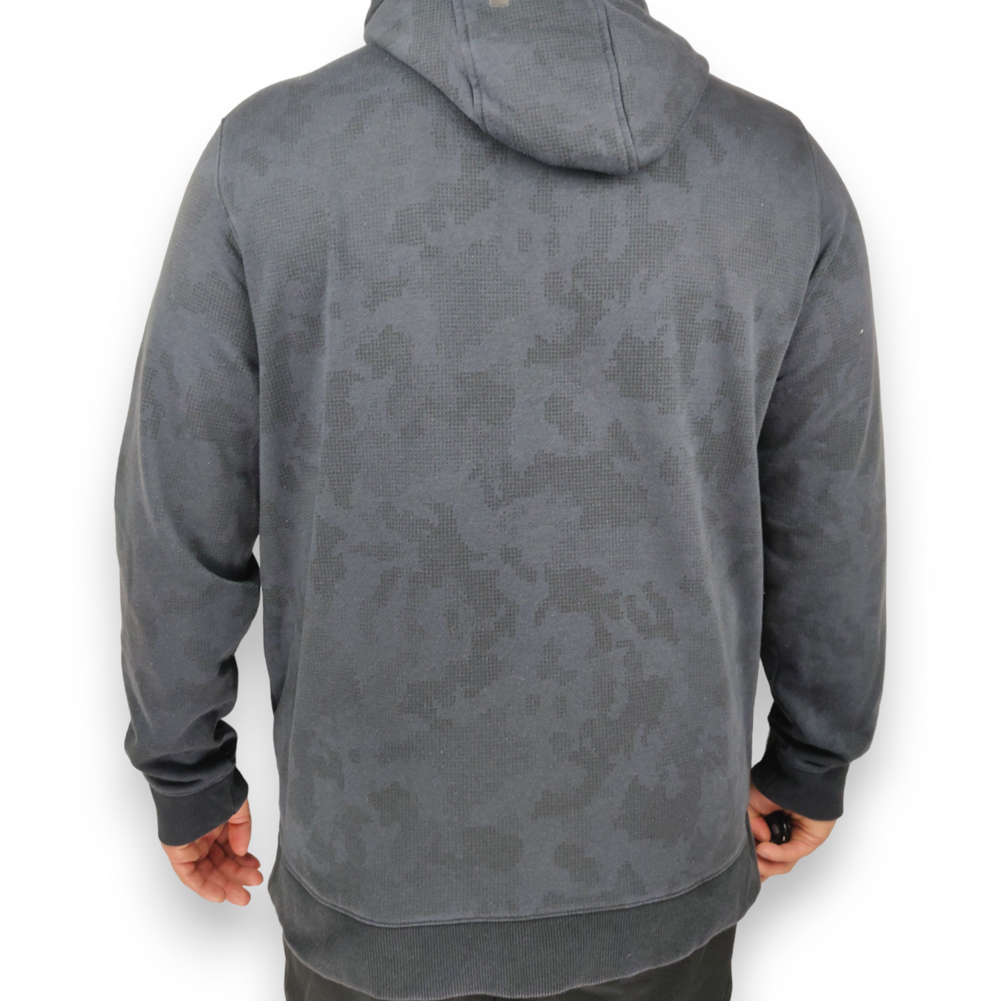 Under Armour Threadborne Black Digital Camo Half Zip Fitted Hoodie Men Size XL