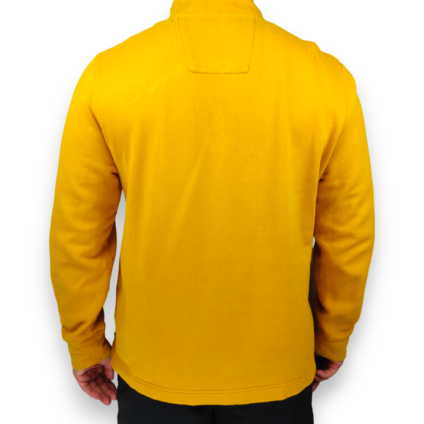 Nautica Vintage Yellow High Neck Half Zip Fleece Sweatshirt Jumper Men Size Large