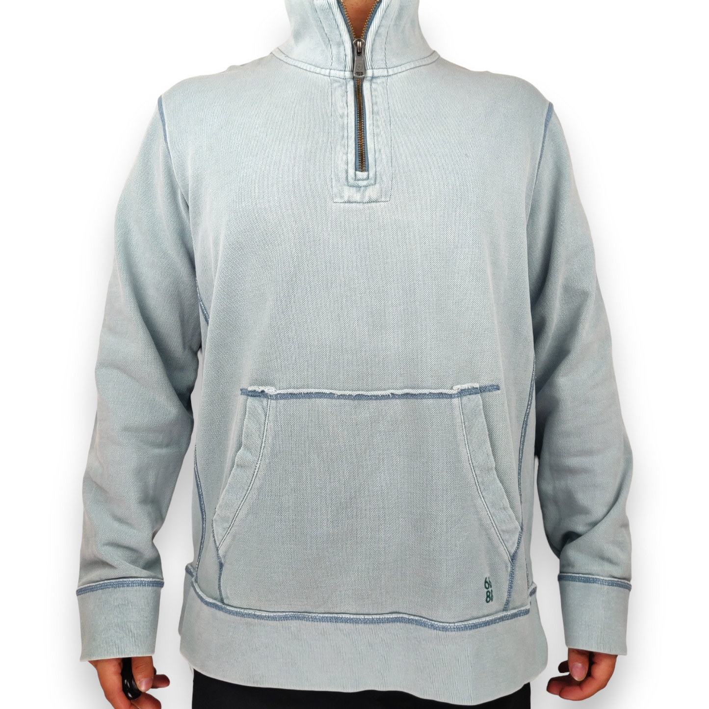 Fat Face Originals Blue Cotton Half-Zip Pullover Sweatshirt Jumper Men Size XL