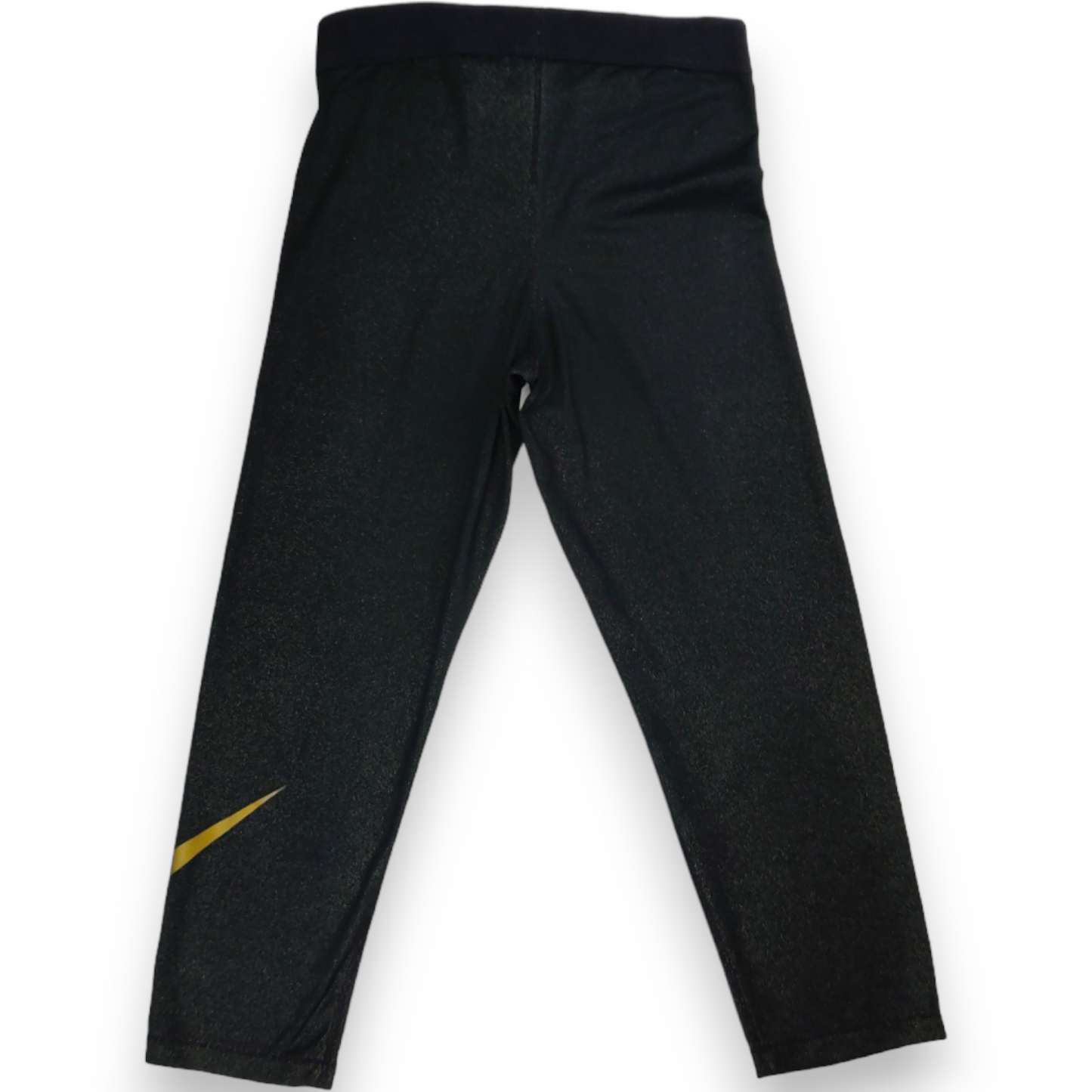 Nike Pro Dri-Fit Black Gold Metallic Sparkle Capri Leggings Women Size Small ~ 864957-010