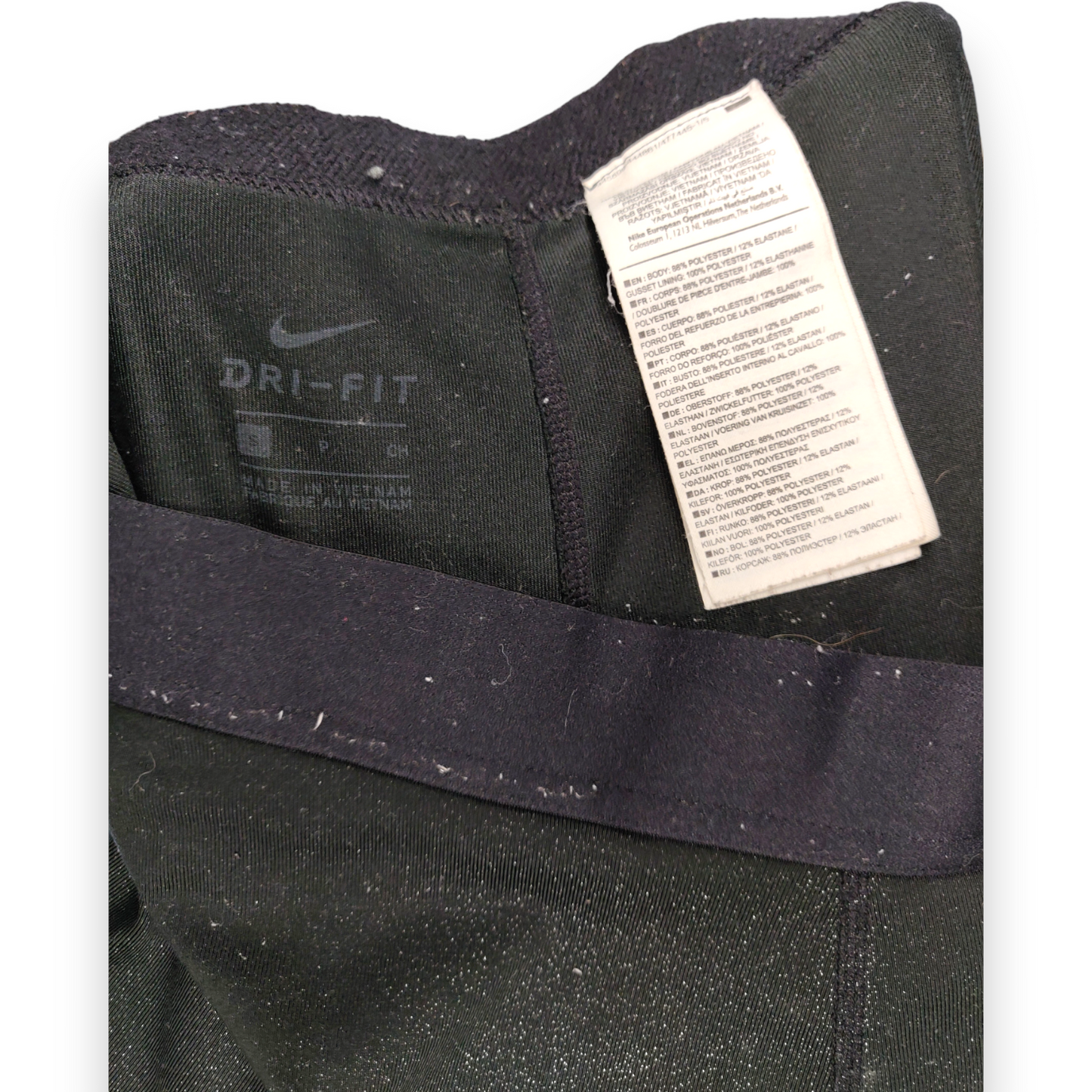 Nike Pro Dri-Fit Black Gold Metallic Sparkle Capri Leggings Women Size Small ~ 864957-010