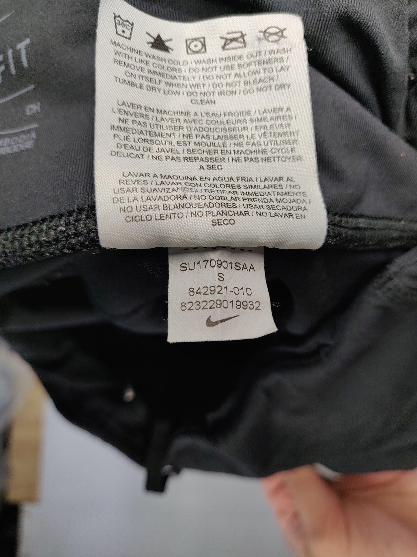 Nike Dri-Fit Power Epic Lux Black Mesh Crop Compression Leggings Women Size Small ~ 842921-010