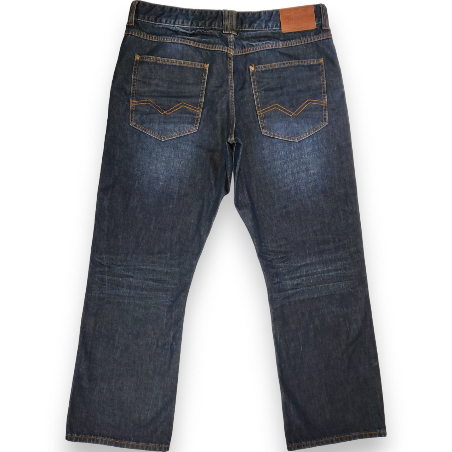 Kingpin 365 Blue Stonewash Straight Fit Denim Jeans Men Size W36/L30