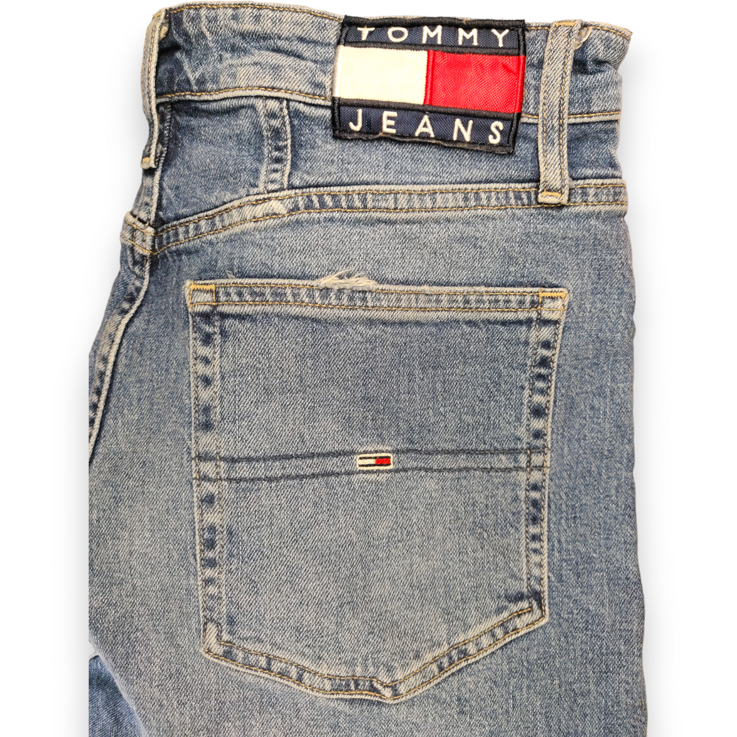 Tommy Hilfiger Vintage Blue Mom Ultra High Rise Tapered Baggy Jeans Women Size W31/L27