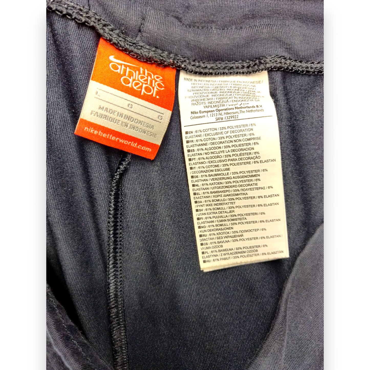 Nike The Athletic Dept Vintage Swoosh Navy Joggers Sweatpants Women Size Large