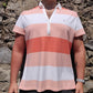 Tommy Hilfiger White Pink Striped Button Up Short Sleeve Polo Shirt Women Size 2XL