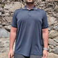 Ping Navy Blue Short Sleeve Half Button Golf Activewear Polo Shirt Men Size Large