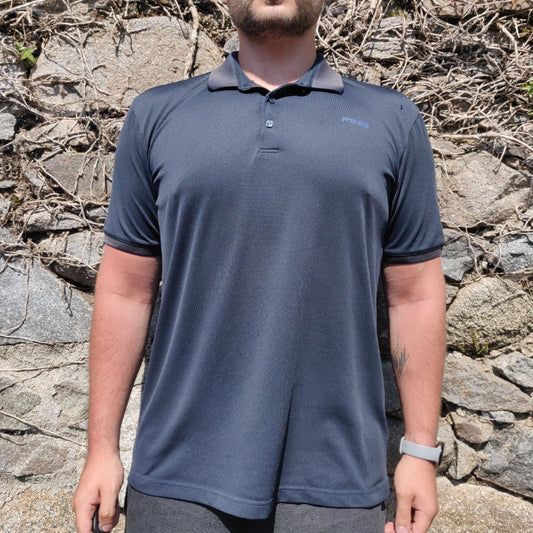Ping Navy Blue Short Sleeve Half Button Golf Activewear Polo Shirt Men Size Large