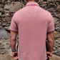 Paul Costelloe Living Pink Short Sleeve Half Button Oxford Polo Shirt Men Size Large