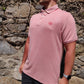 Paul Costelloe Living Pink Short Sleeve Half Button Oxford Polo Shirt Men Size Large