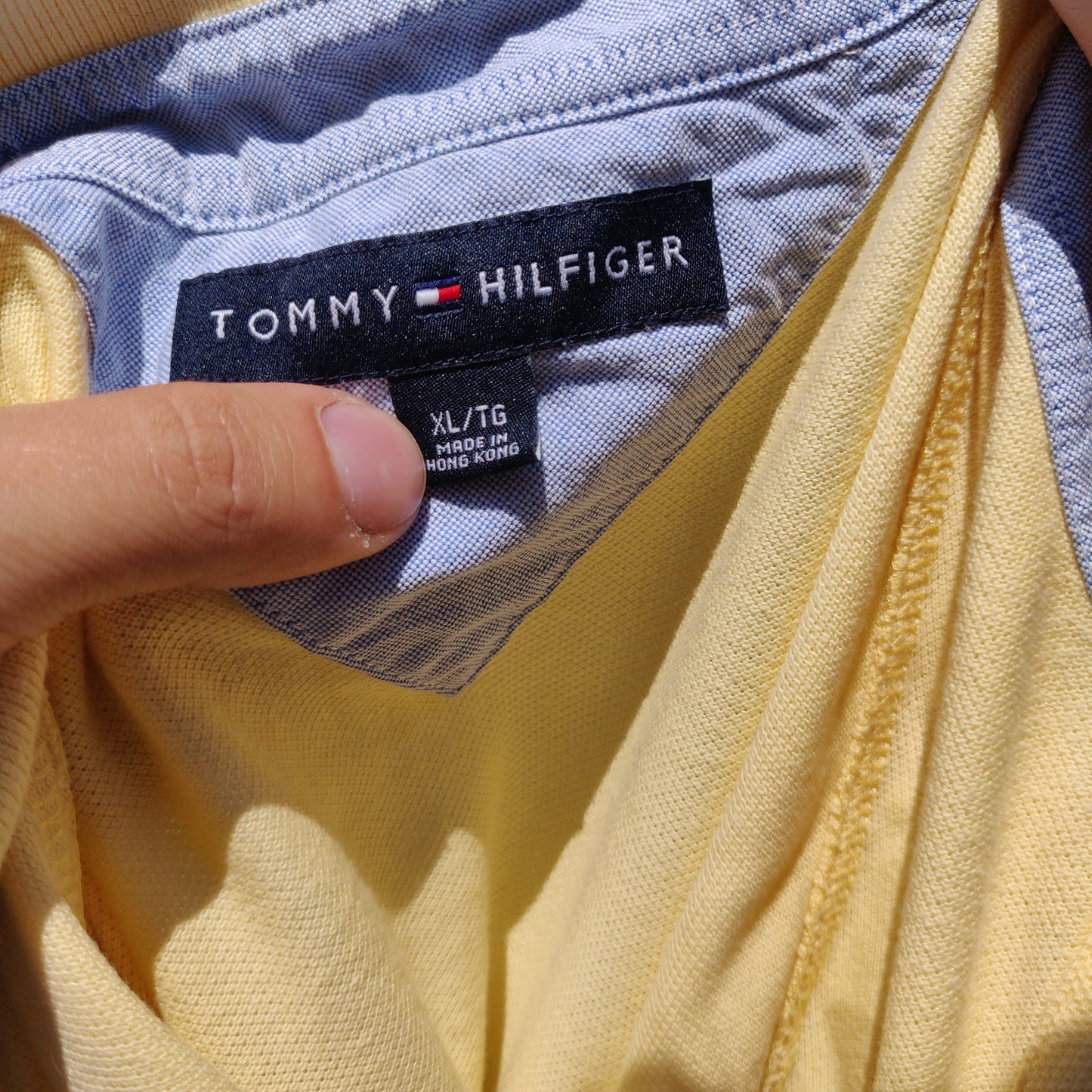 Tommy Hilfiger Yellow Short Sleeve Button Golf Rugby Tennis Cotton Polo Shirt Size XL