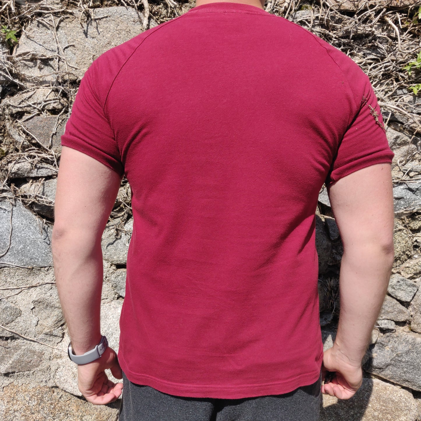 Adidas Red Short Sleeve 3 Stripes Logo Crew Neck T-shirt Men Size Medium