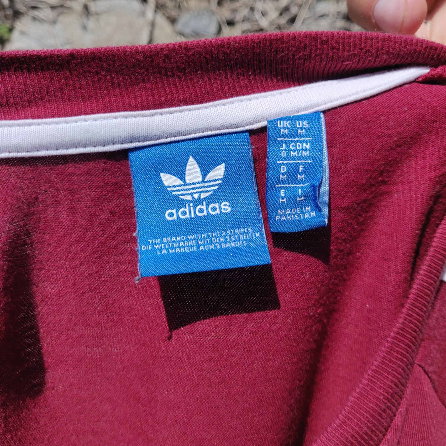 Adidas Red Short Sleeve 3 Stripes Logo Crew Neck T-shirt Men Size Medium