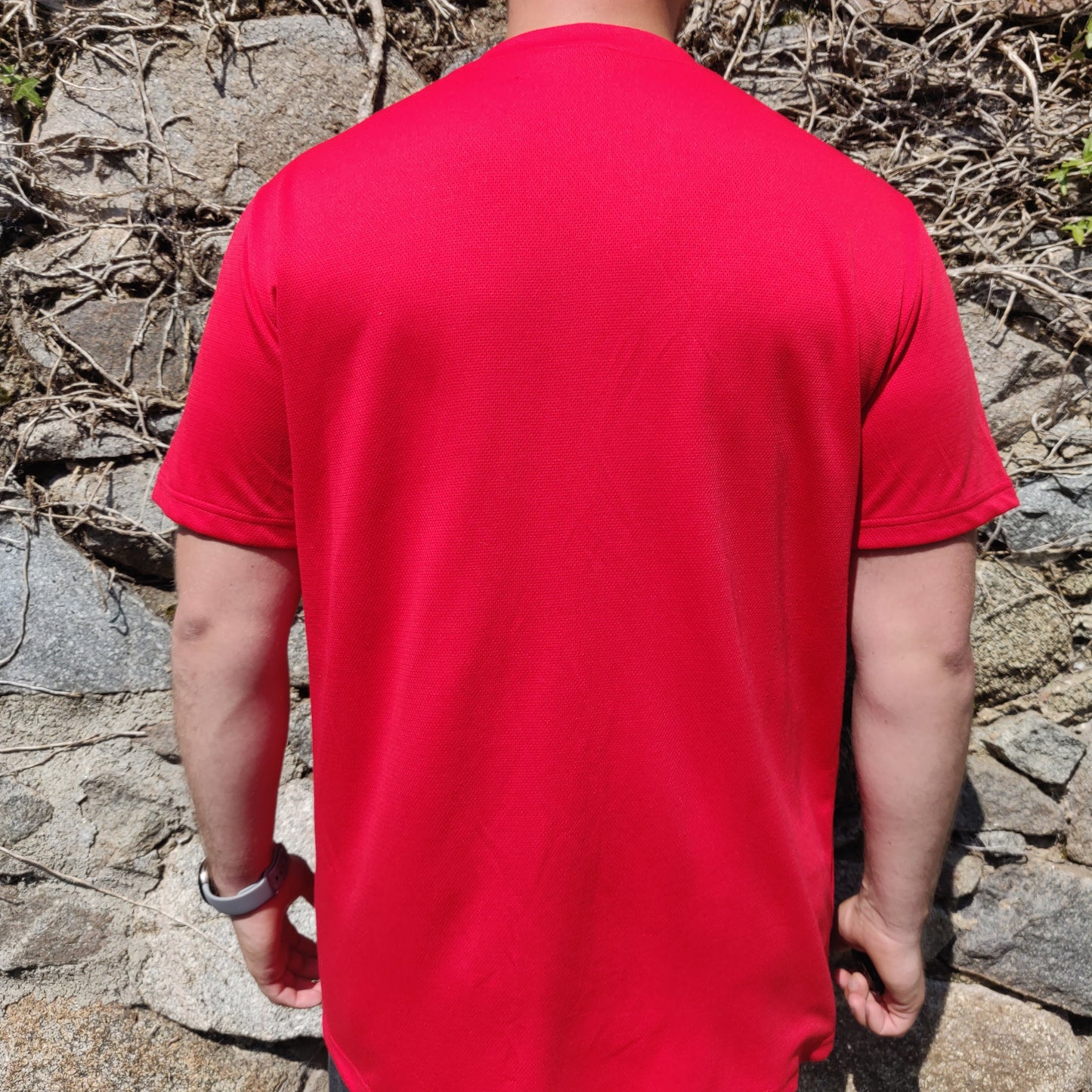 FILA Vintage Red Mesh Button Up V-Neck Logo Baseball Jersey Shirt Men Size Large