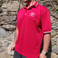 FootJoy FJ Red Short Sleeve Up Button Golf Polo Shirt Men Size Large