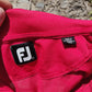 FootJoy FJ Red Short Sleeve Up Button Golf Polo Shirt Men Size Large