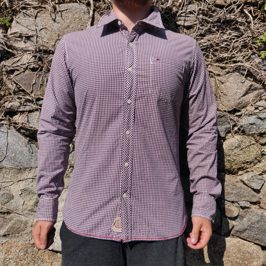 Tommy Hilfiger Denim Heritage Red Checked Long Sleeve Button Up Shirt Men Large