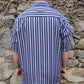 ANDRÉ Cool Blues Blue Short Sleeve Button Up Striped Casual Shirt Men Size XXL