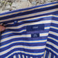 ANDRÉ Cool Blues Blue Short Sleeve Button Up Striped Casual Shirt Men Size XXL