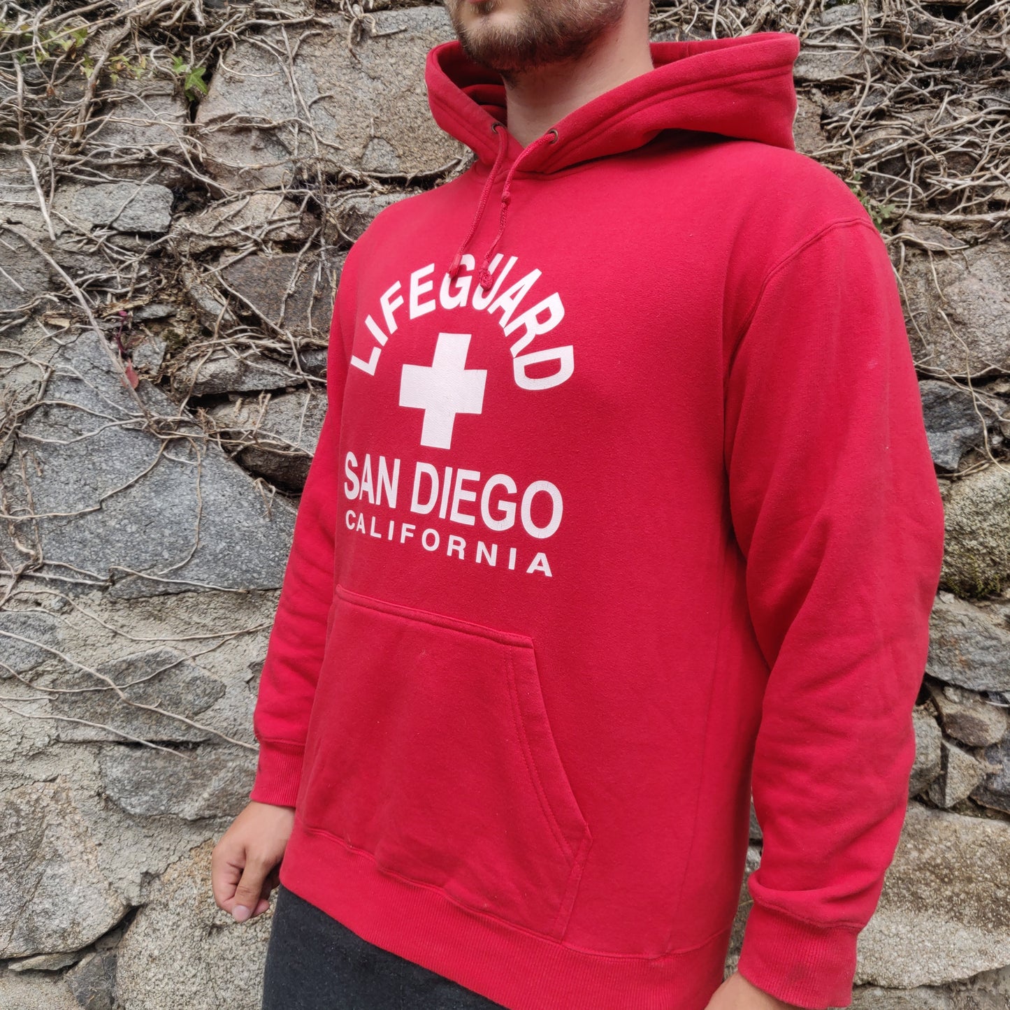 CH APPAREL Red Lifeguard Graphic San Diego California Hoodie Men Size Medium