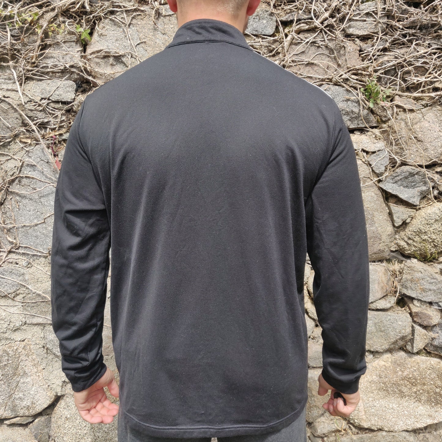 Adidas Vintage Black Long Sleeve Running/Training 1/4 Zip Top Men Size Medium