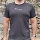 Champion Black Short Sleeve Spell Out Logo Crew Neck T-shirt Men Size Medium