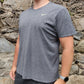 The Nike Tee Swoosh Grey Athletic Cut Crew Neck T-shirt Men Size Large