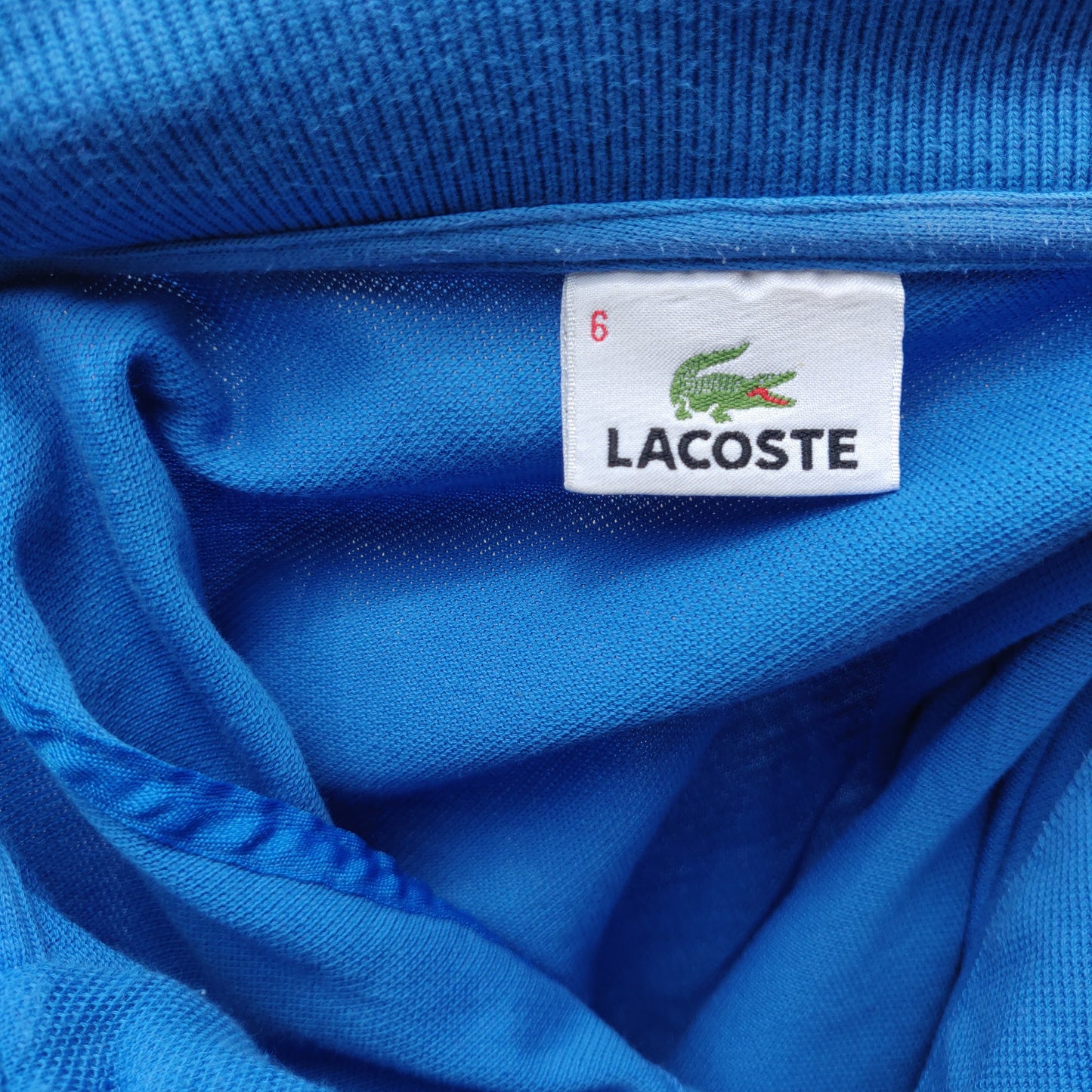 Lacoste Blue Short Sleeve Half Button Golf Tennis Cotton Polo Shirt Men Size XL / 6